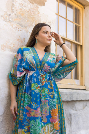 Long V drawstring Kaftan