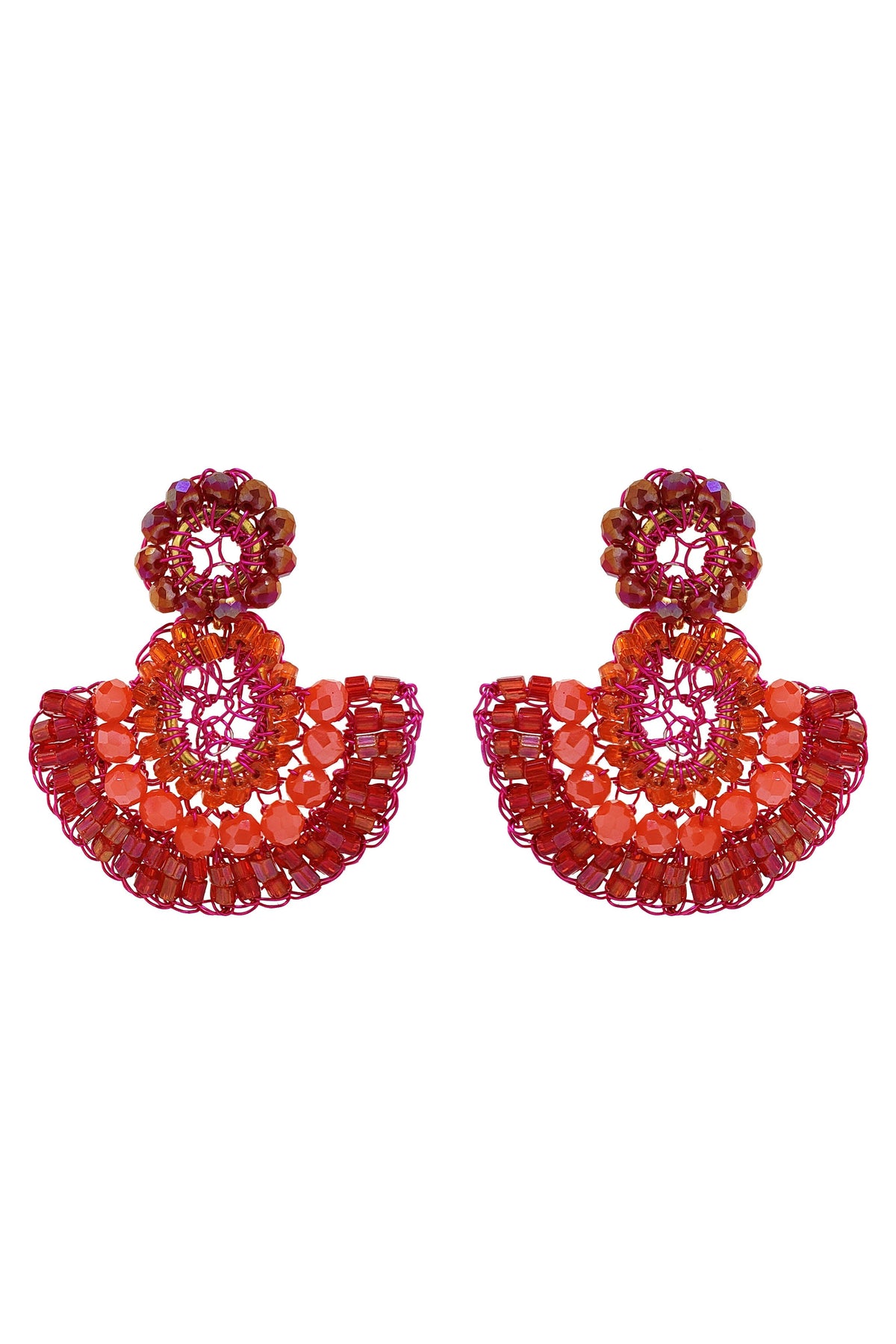 Neon Fuchsia Mix Althea Mini Dangle Handmade Earrings