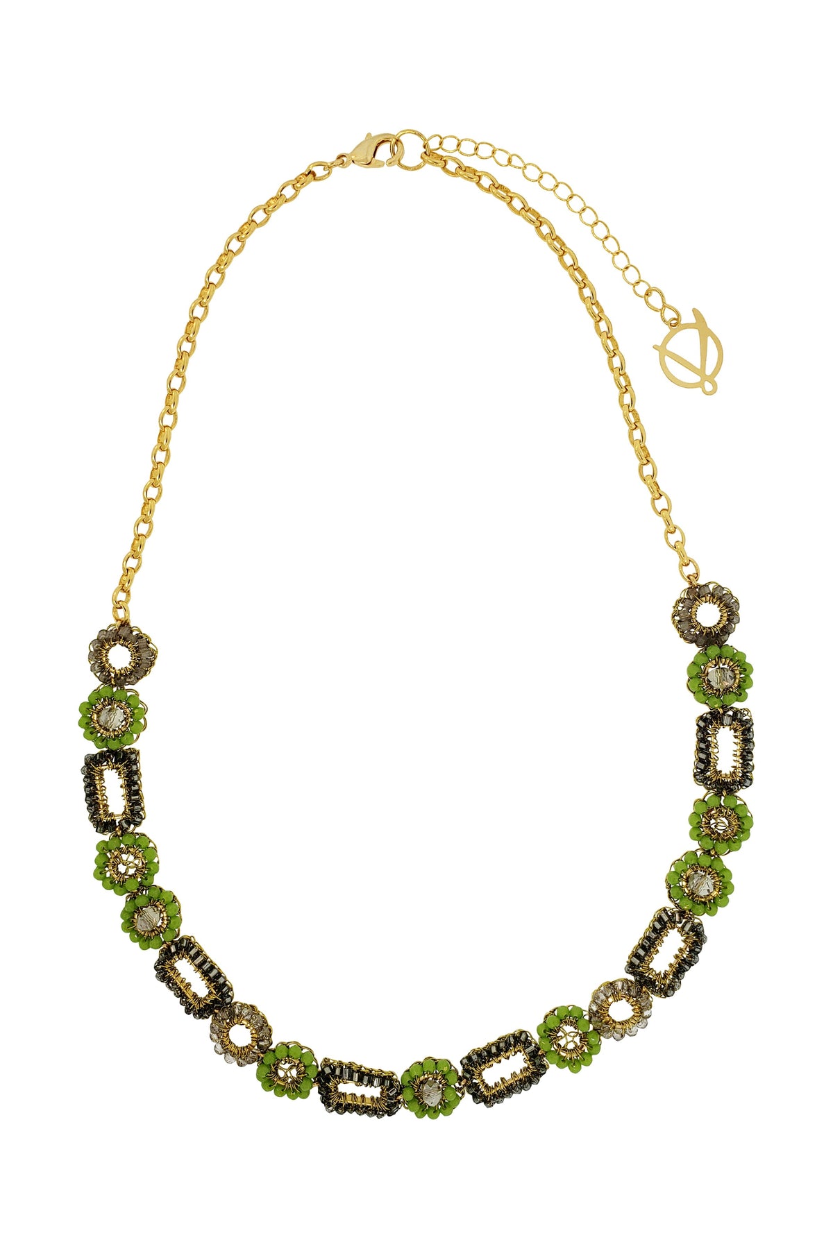 Neon Green Mix Tyche Handmade Crochet Necklace