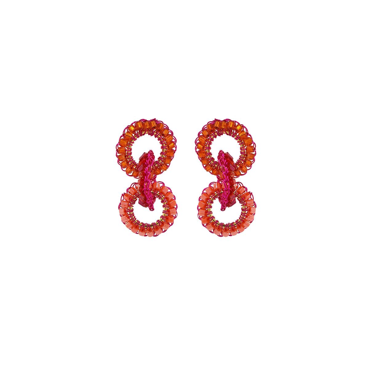 Neon Fuchsia Mix Lola Handmade Crochet Earrings