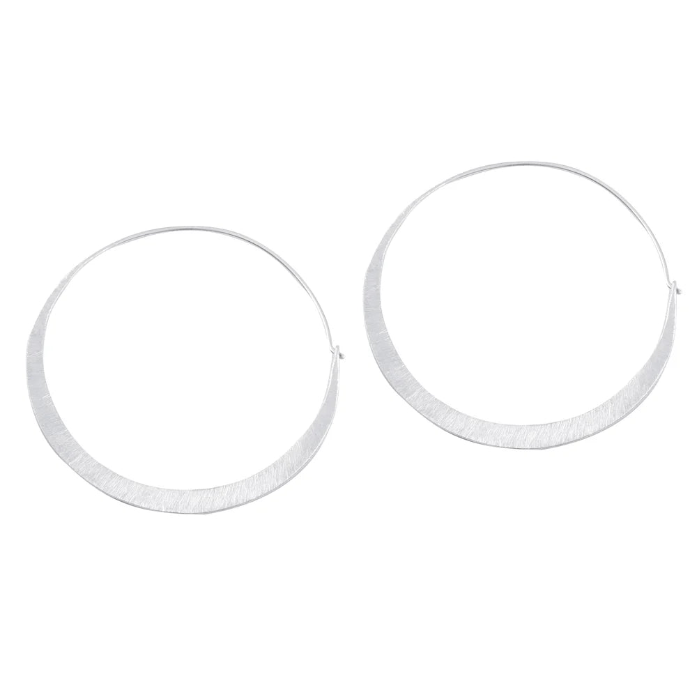 AGE0099 - Sterling Silver Plain Hoops Earring