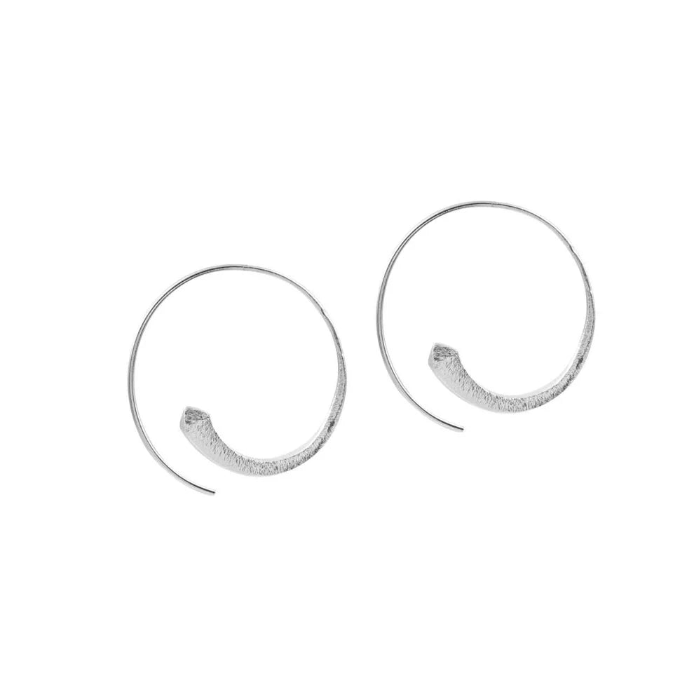 CPE0896A - Sterling Silver Plain Snake Hoop Earring