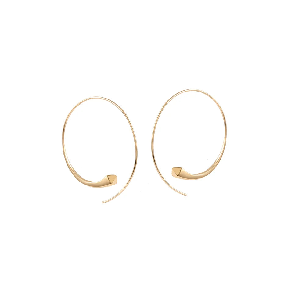 CPE0896- Sterling Silver Plain Brass Snake Hoop Earring