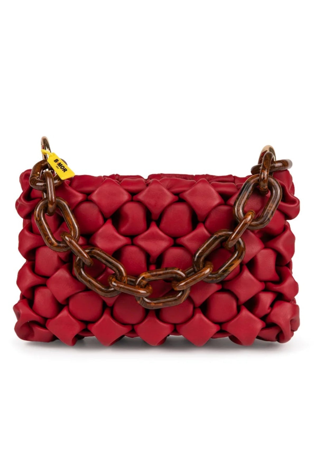 BMor Curly Leather Bag - Red Lipstick