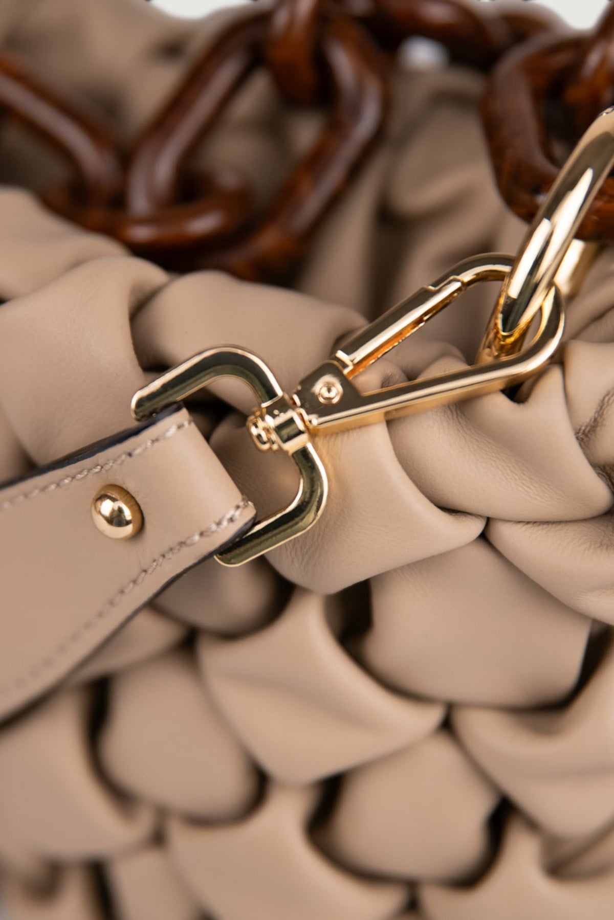 BMor Curly Leather Bag - Cappuccino