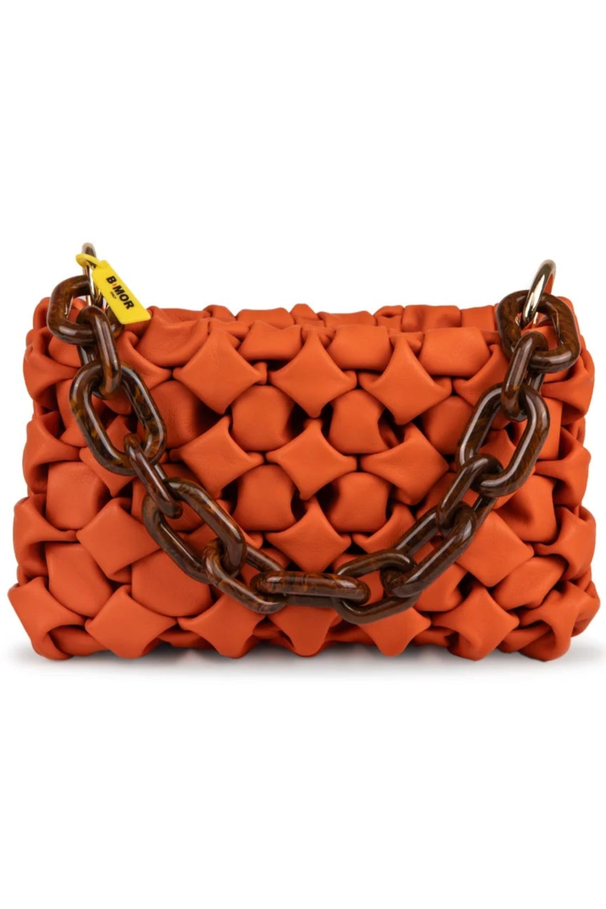 BMor Curly Leather Bag - Mandarin