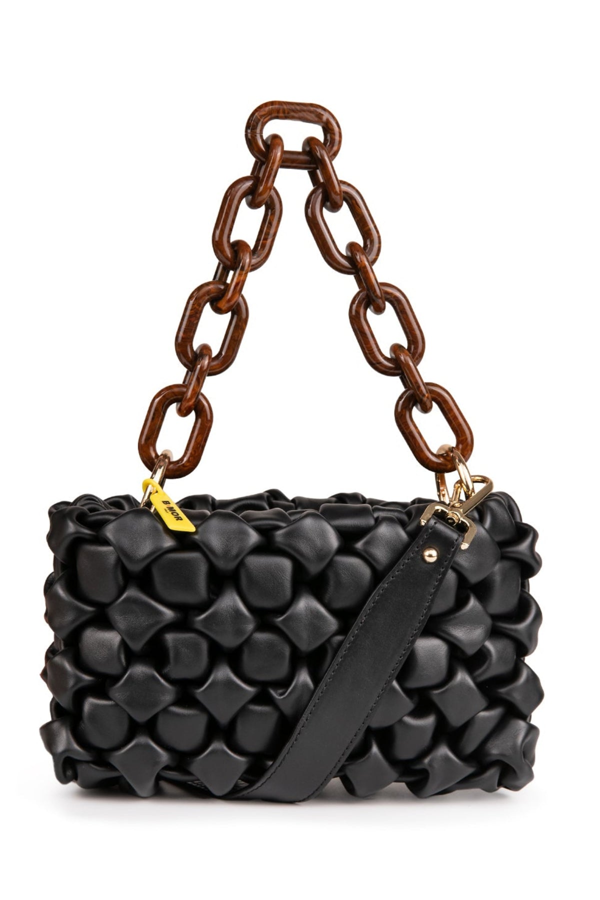 BMor Curly Leather Bag - Nero