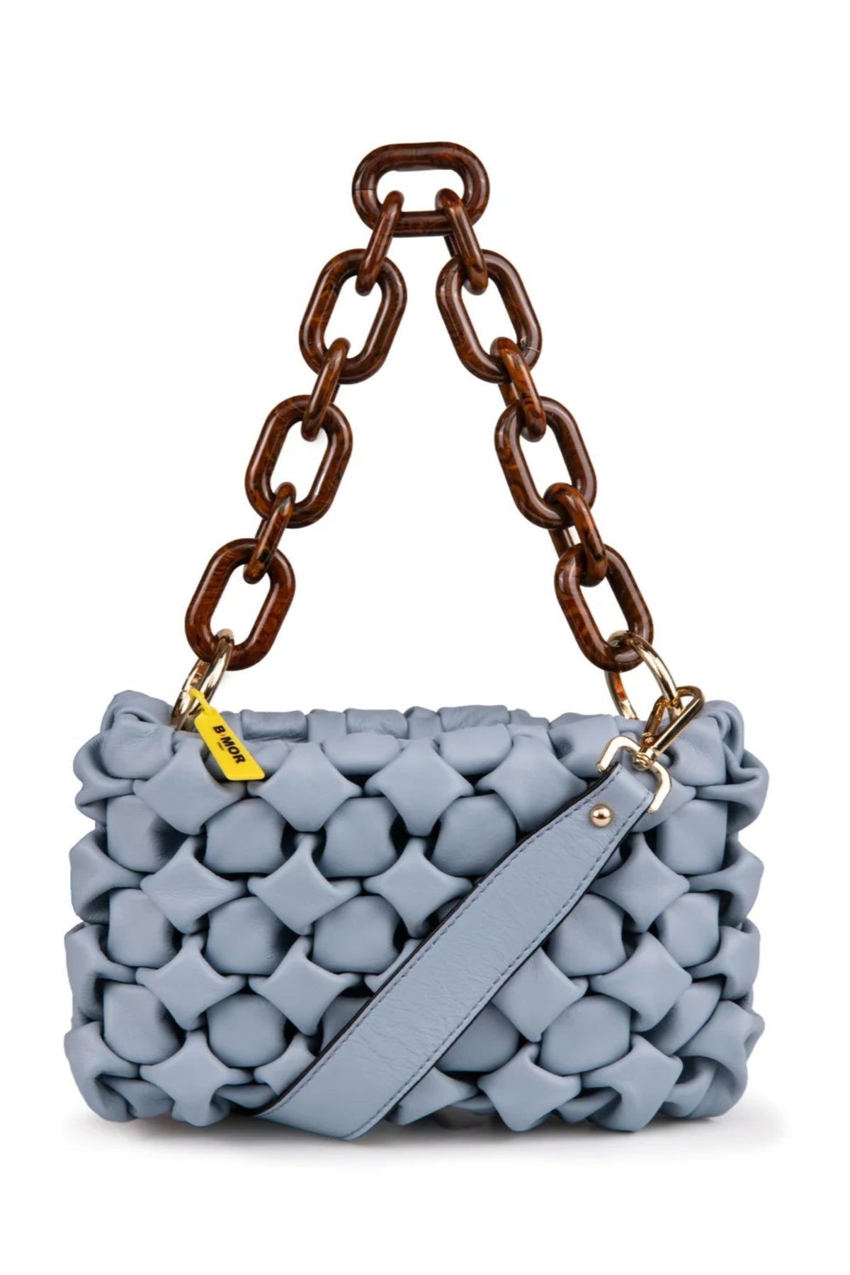 BMor Curly Leather Bag - Powder Blue