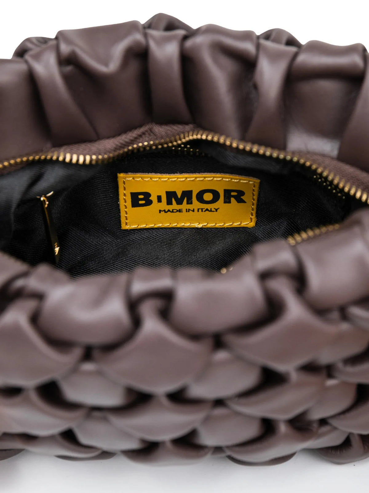 BiMor Curly Leather Bag - Dark Chocolate