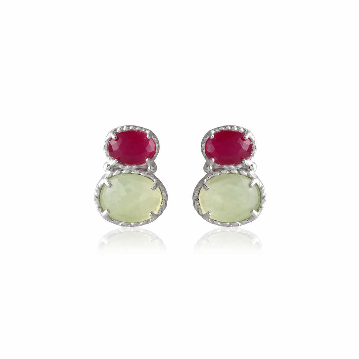 SER5675- Elegant Oval Shape Gemstone Earring made with 925 Sterling Silver