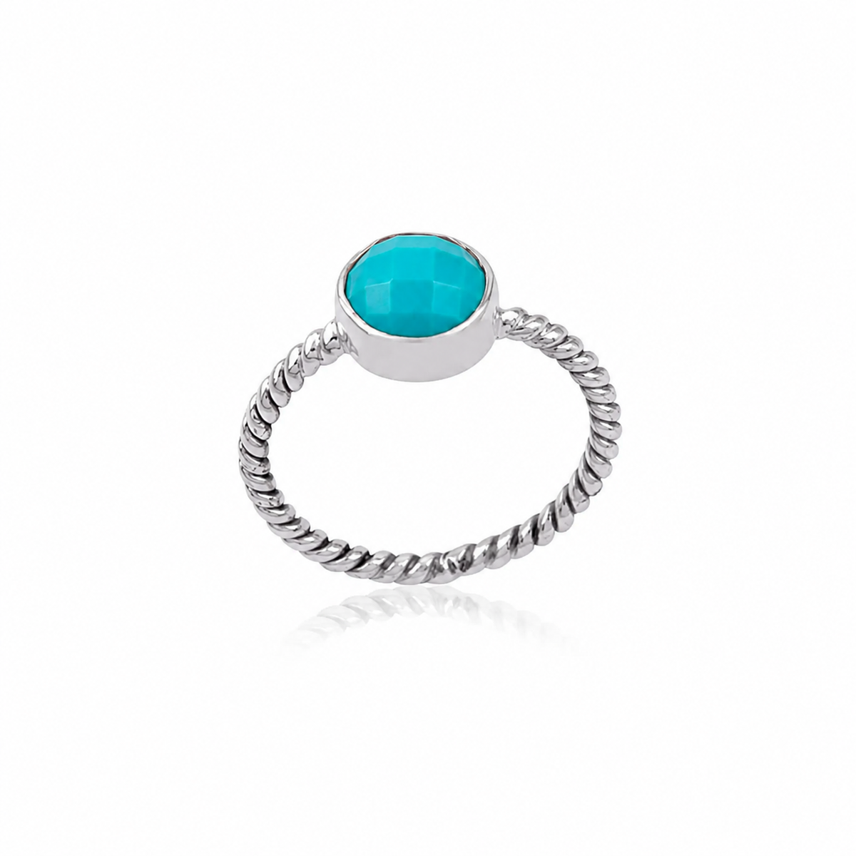 SR3567C- Single Stone Shiny Silver Ring with 925 Sterling Silver