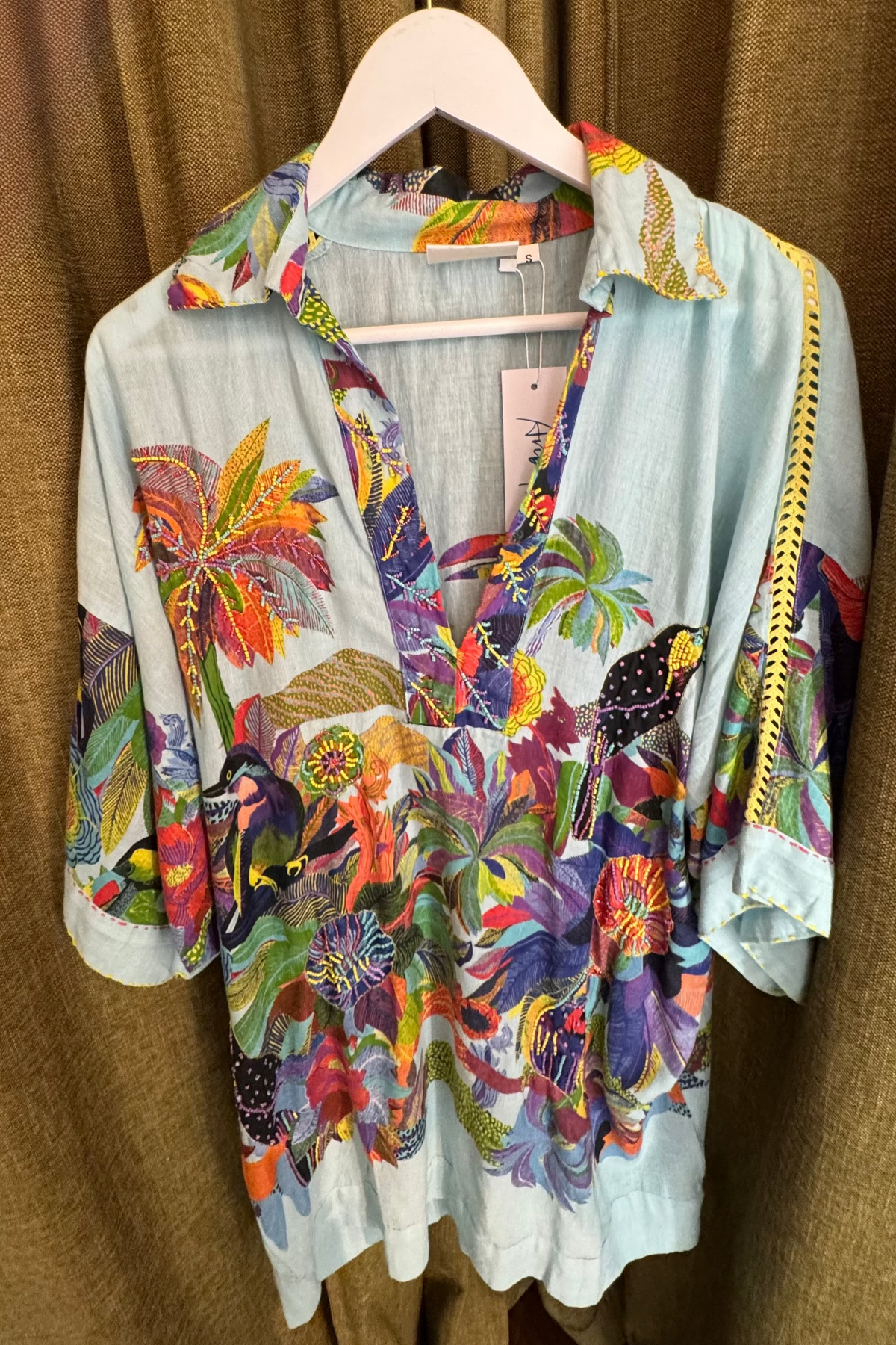 Blue Multi Embrioded Shirt - Toucan
