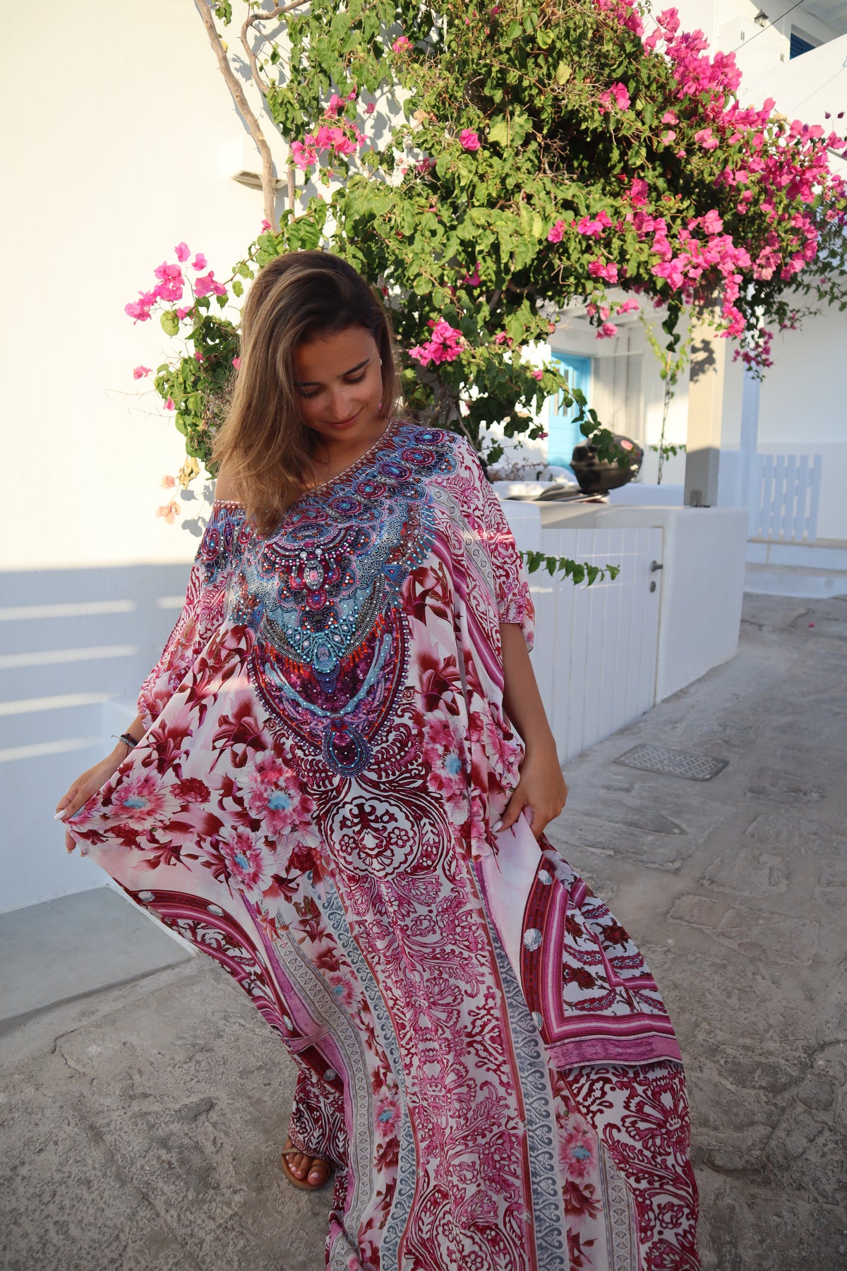 Fiore Pink Short Kaftan