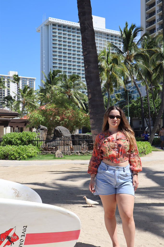 Coral Cotton Blouse