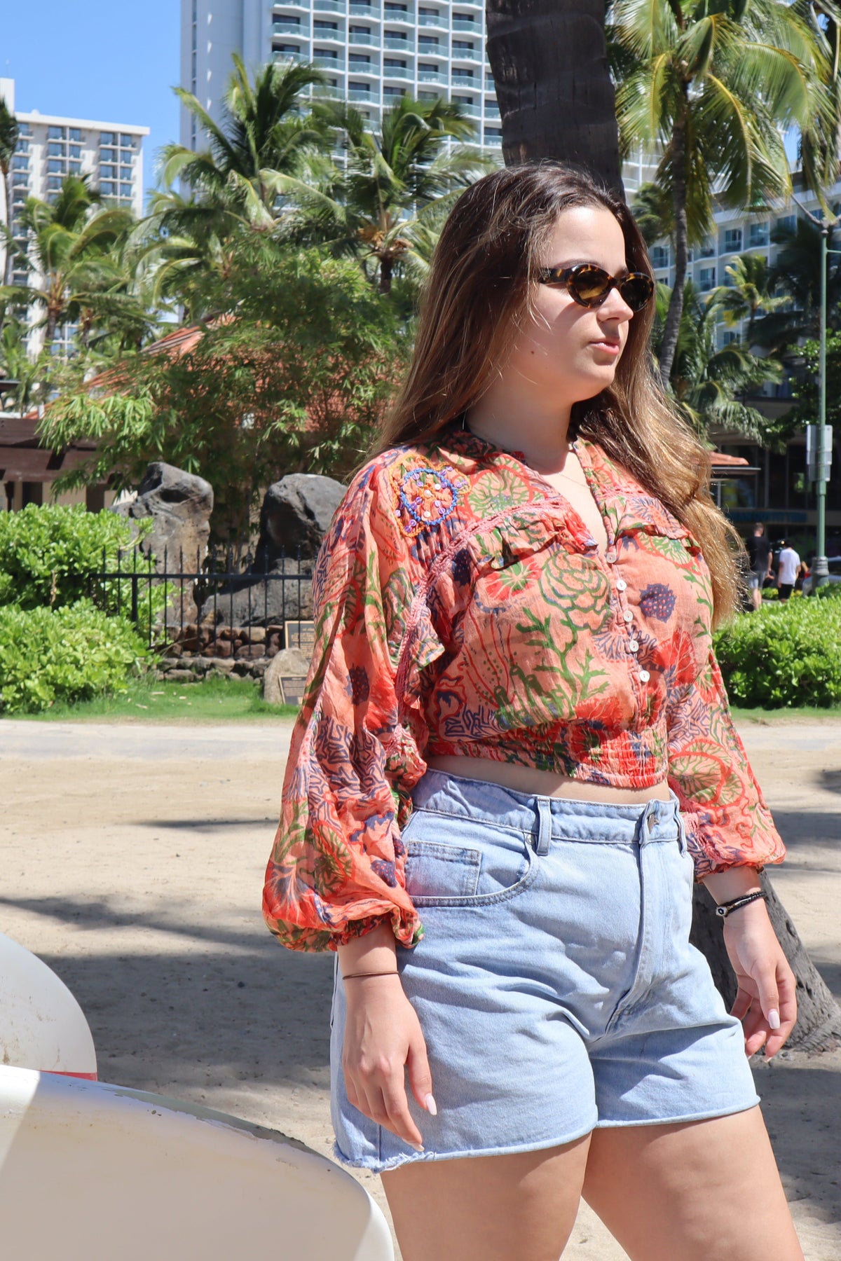 Coral Cotton Blouse