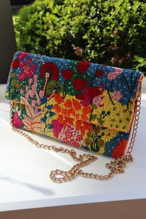 Embroidered Handmade Clutches - Ocean Bloom