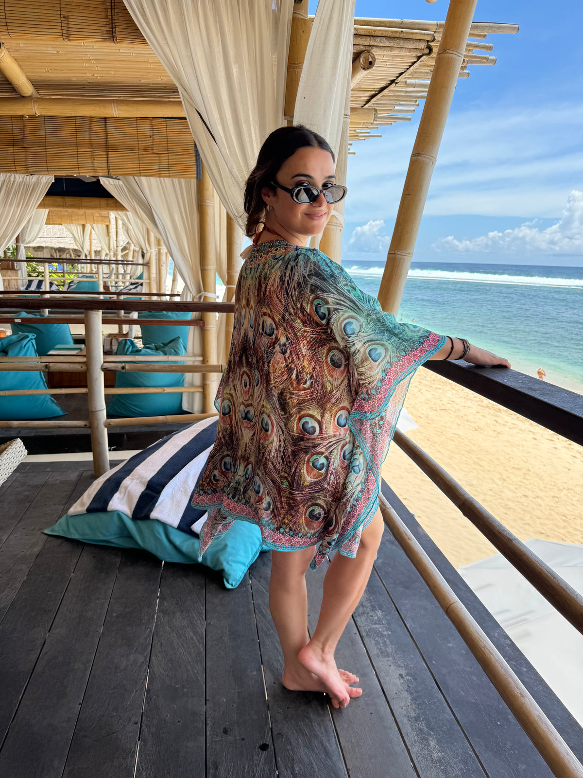 Peacock Jewel Short Kaftan