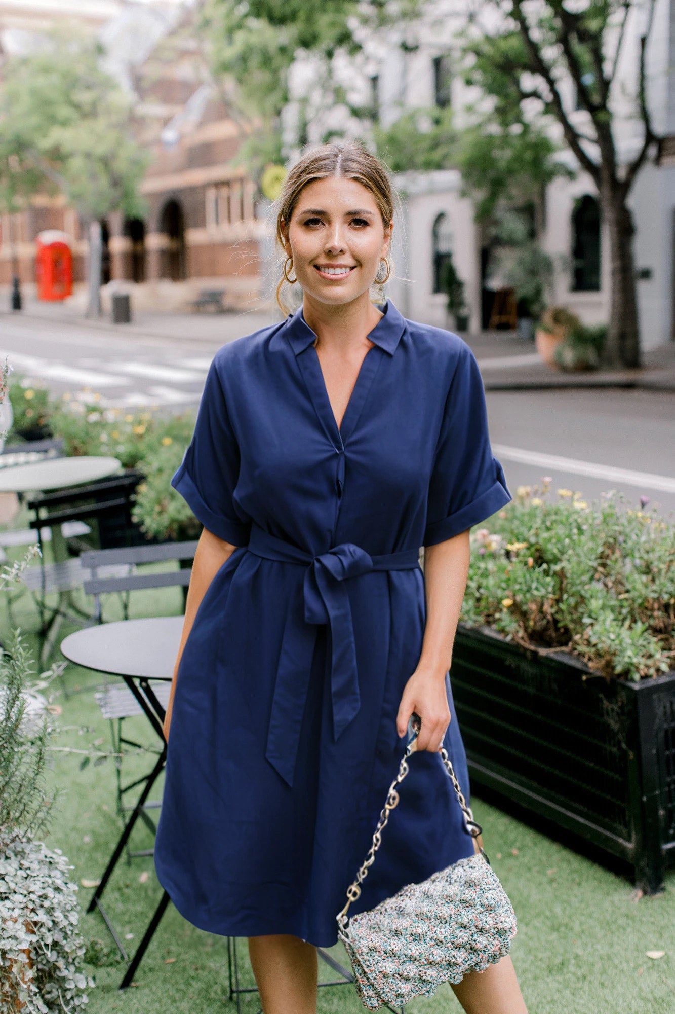Maddie Sheered Short Sleeve Linen Dress - Aribella M / Black Maddie Sheered Short Sleeve Linen Dress - Aribella M / Black