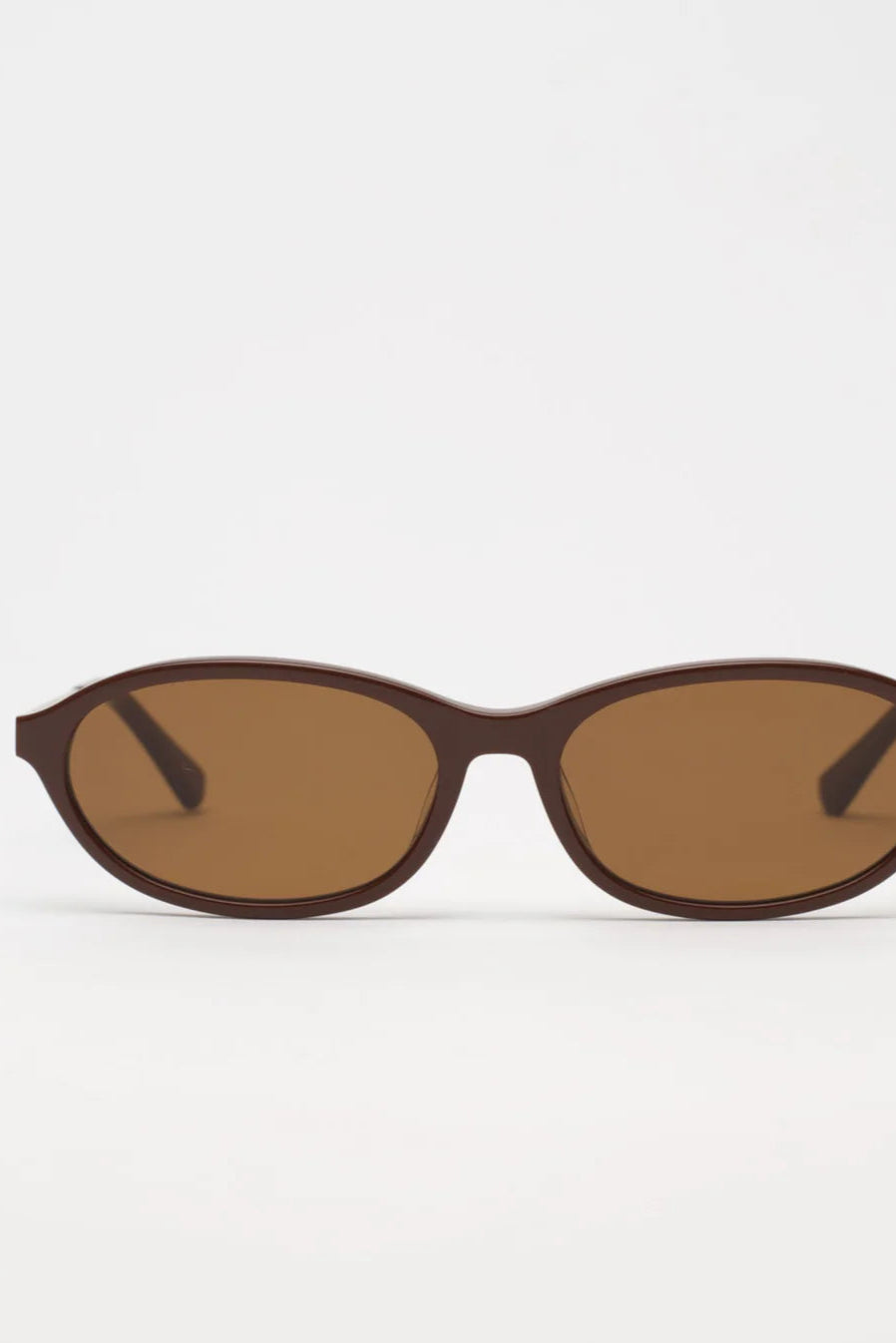 Brown sunglasses on a white background