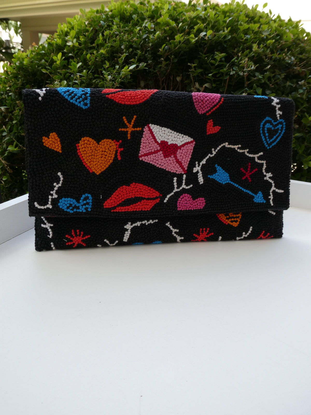 Embroidered Handmade Clutches  - Lover Black
