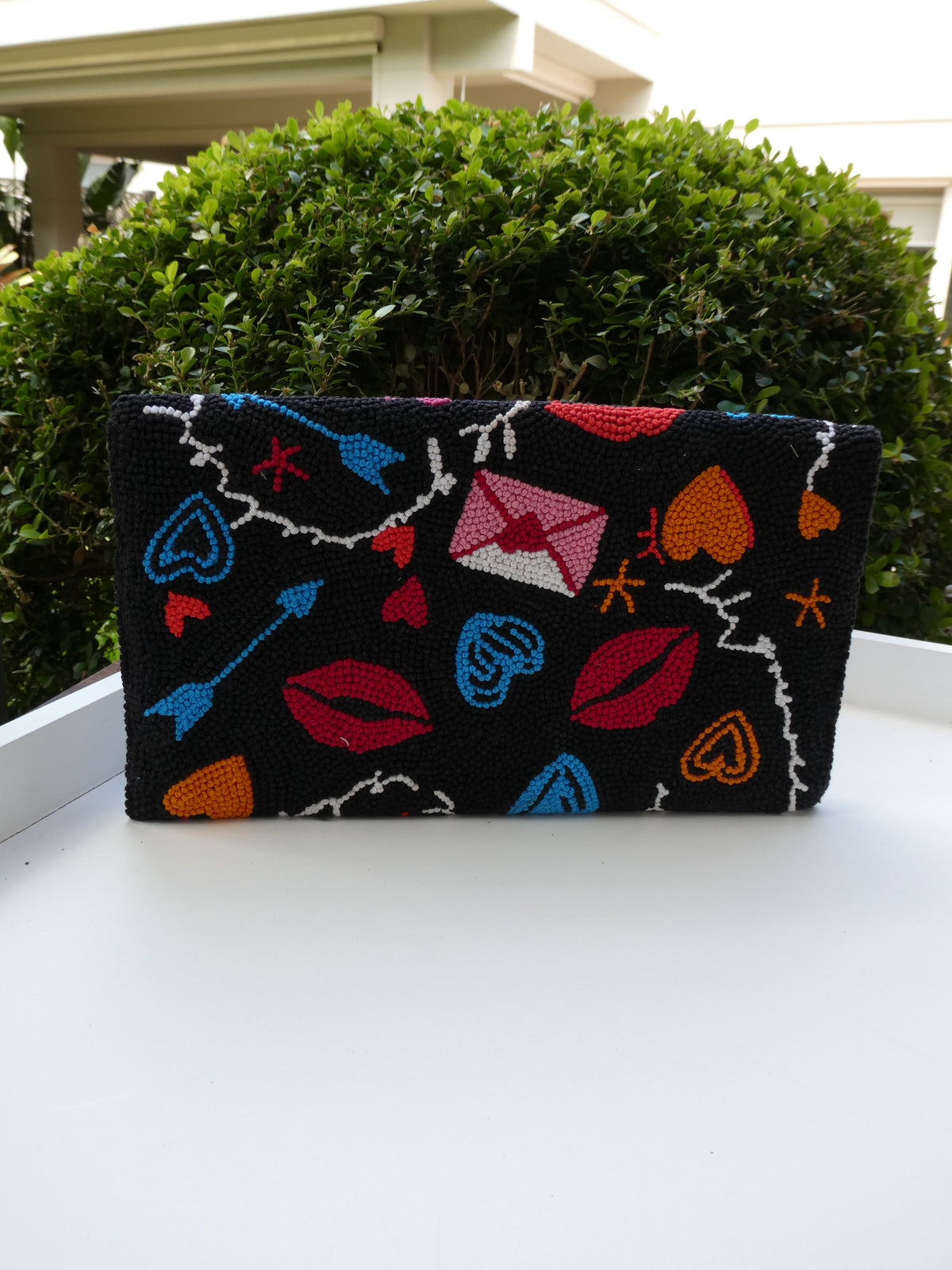 Embroidered Handmade Clutches  - Lover Black