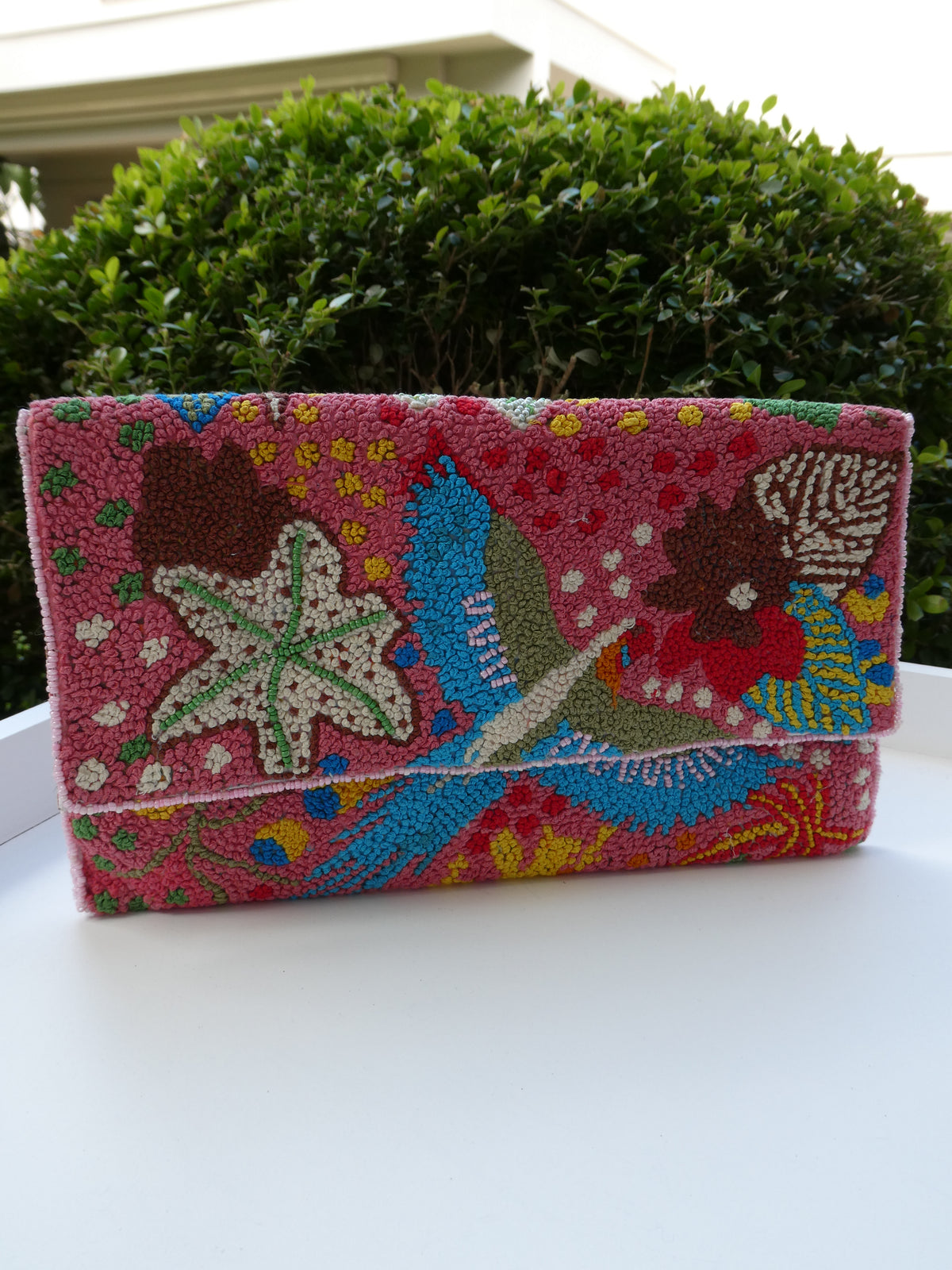 Embroidered Handmade Clutches  - Pink Lorri