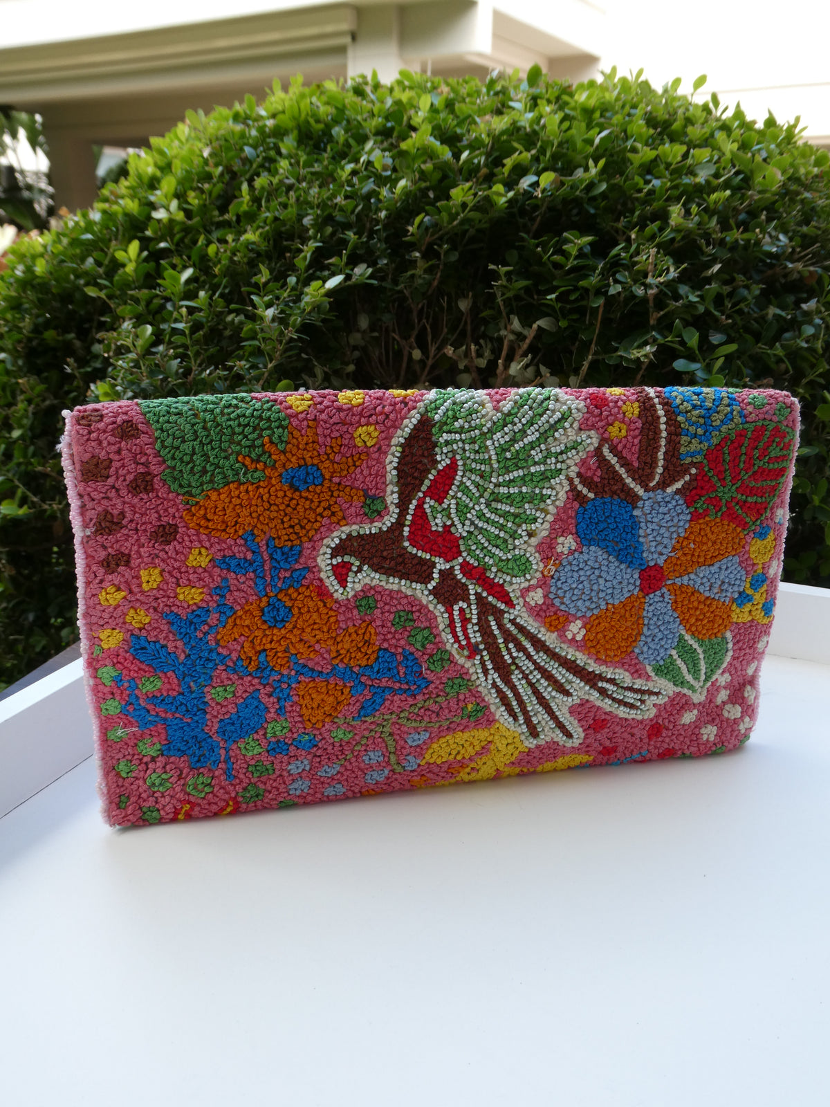 Embroidered Handmade Clutches  - Pink Lorri