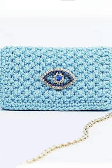 Lulu Devils Eye Handmade Clutch - Blue