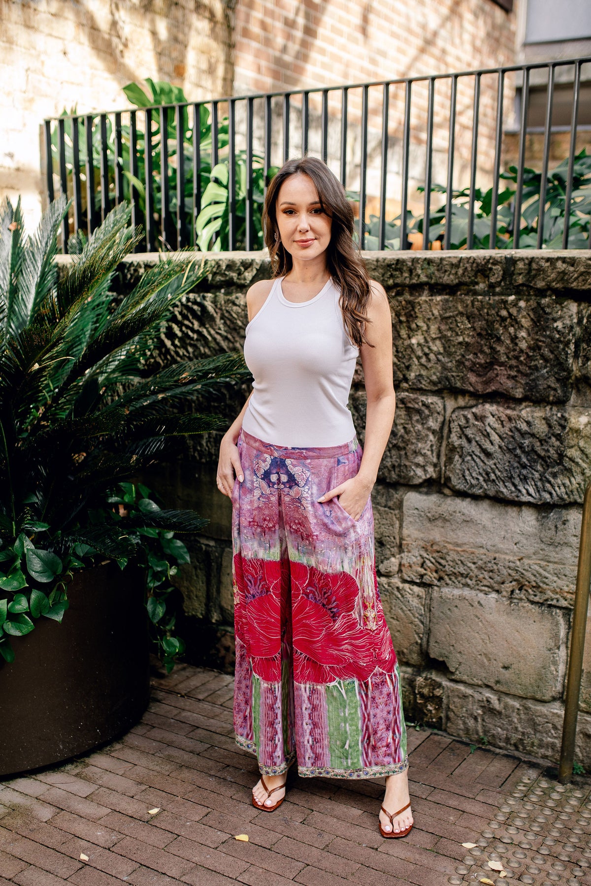 Poppies Pink Wide Leg Pants