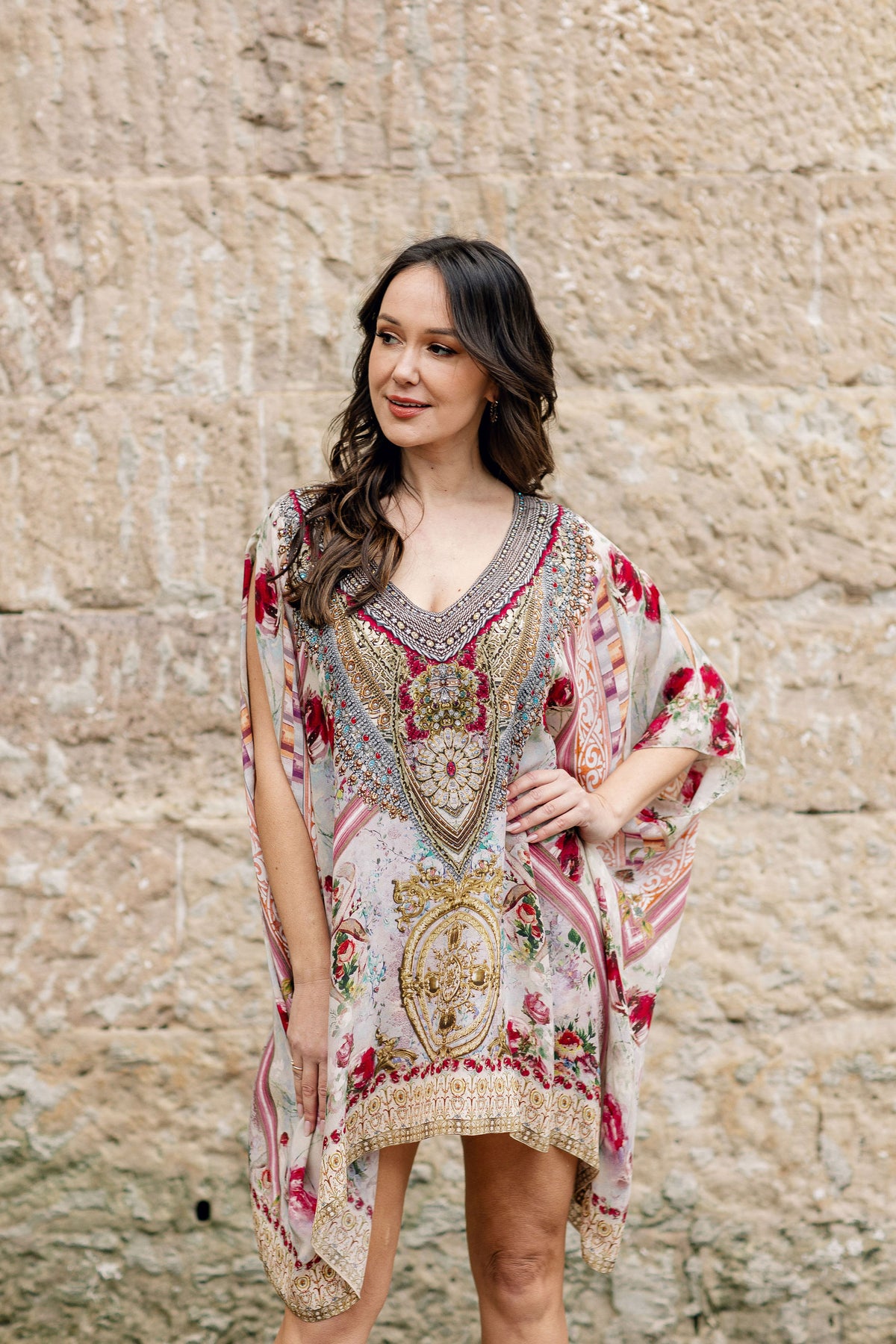 Antionette V-Neck Short Kaftan