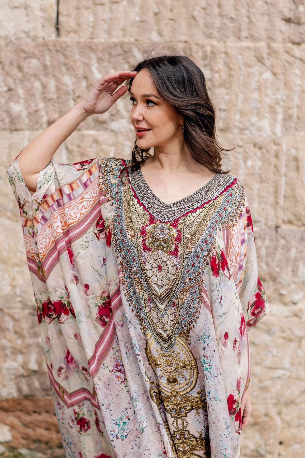 Antoinette Long Kaftan - V Neck