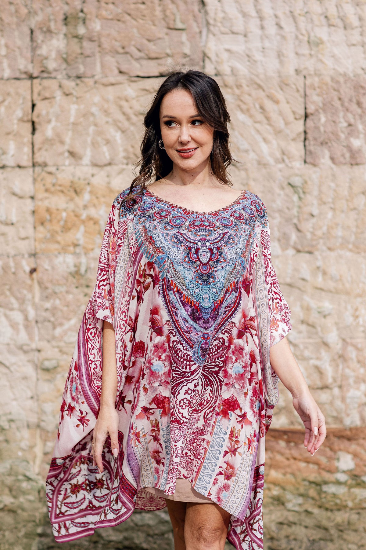 Fiore Pink Short Kaftan
