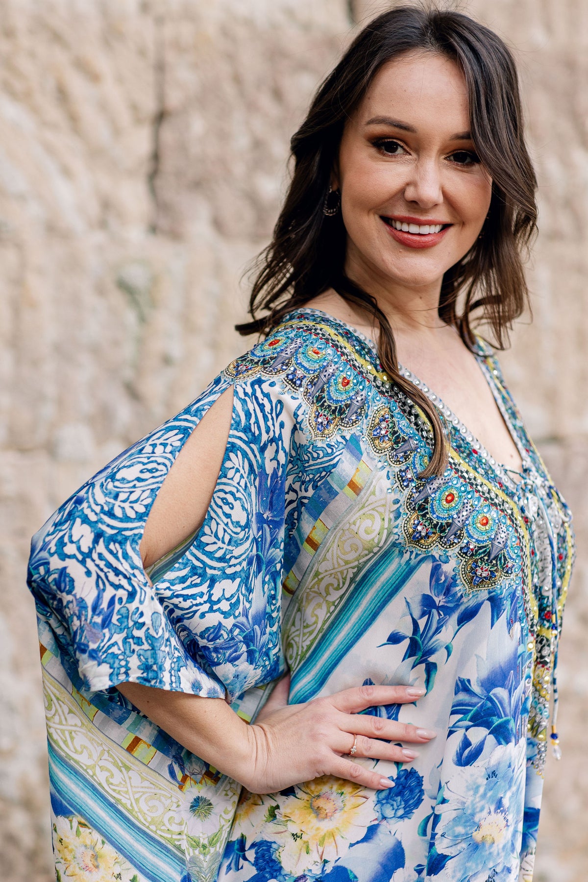Fiore Yellow Long Kaftan