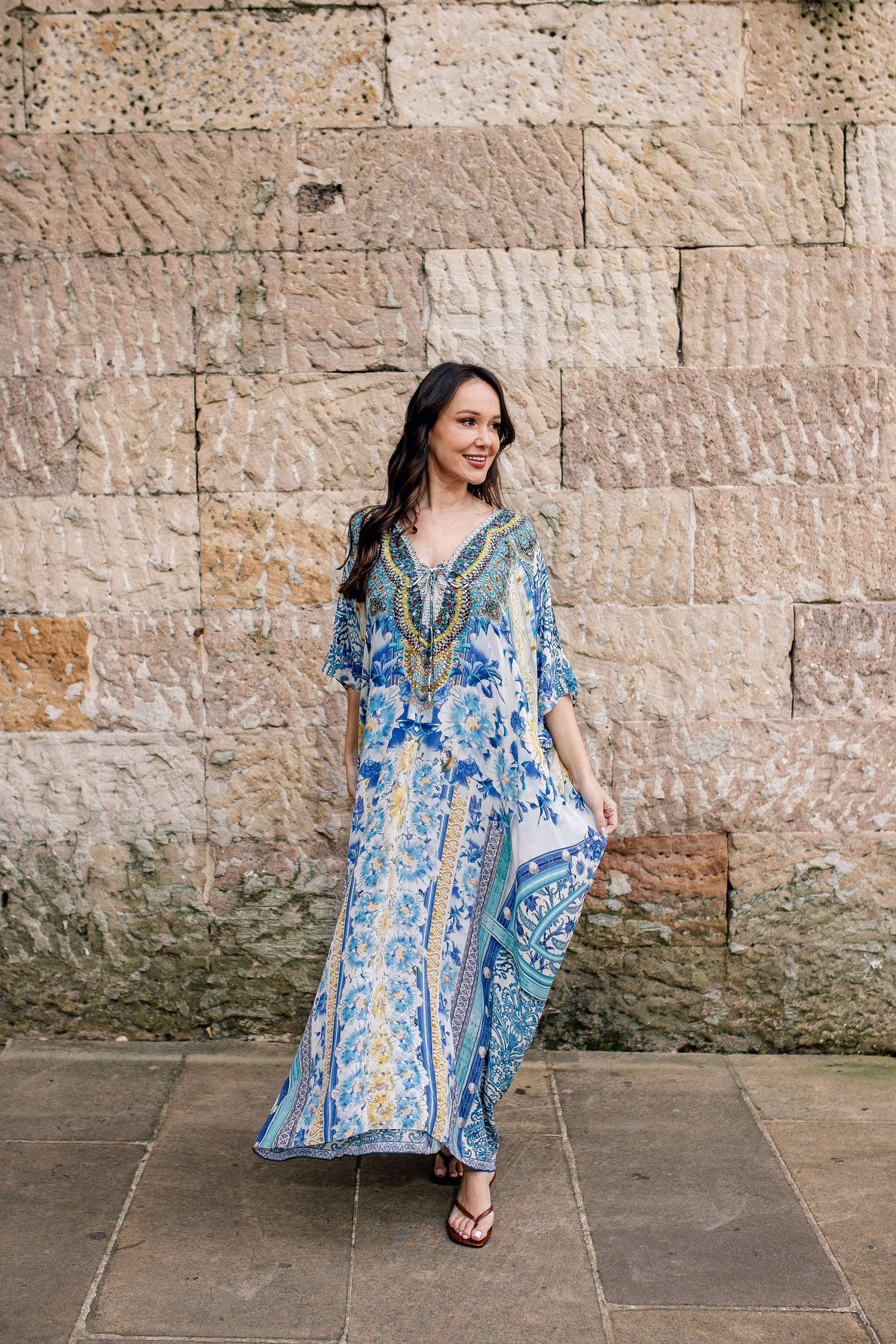 Fiore Yellow Long Kaftan