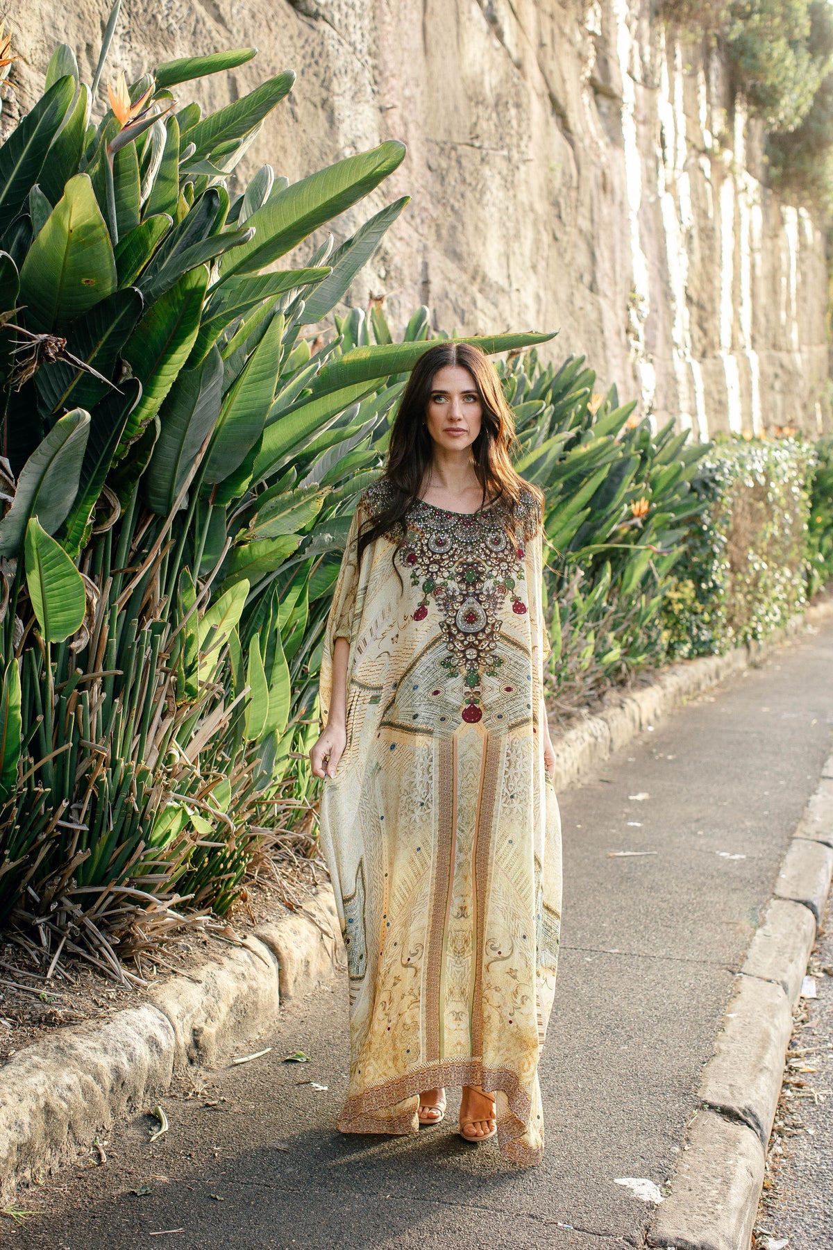 Amos Round Neck Long Kaftan