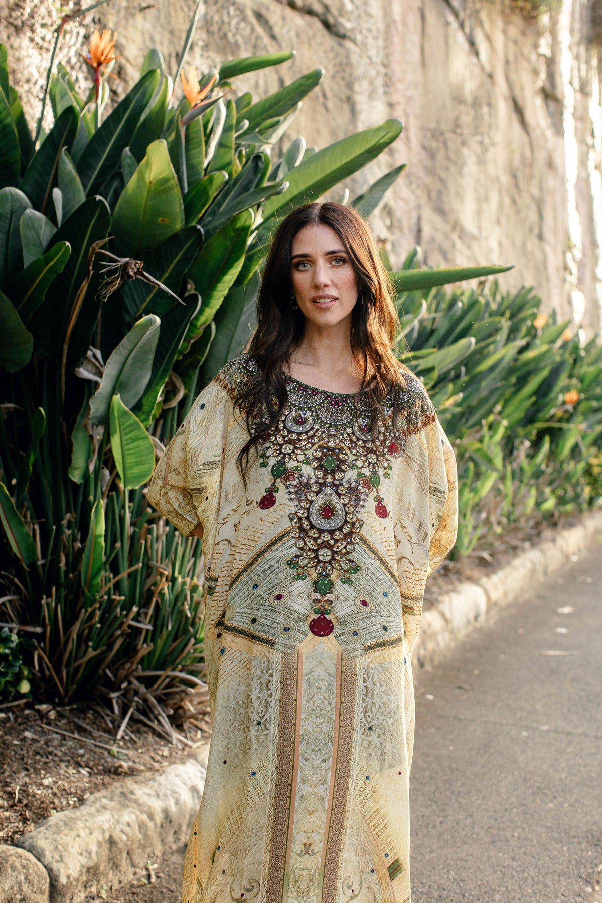Amos Round Neck Long Kaftan