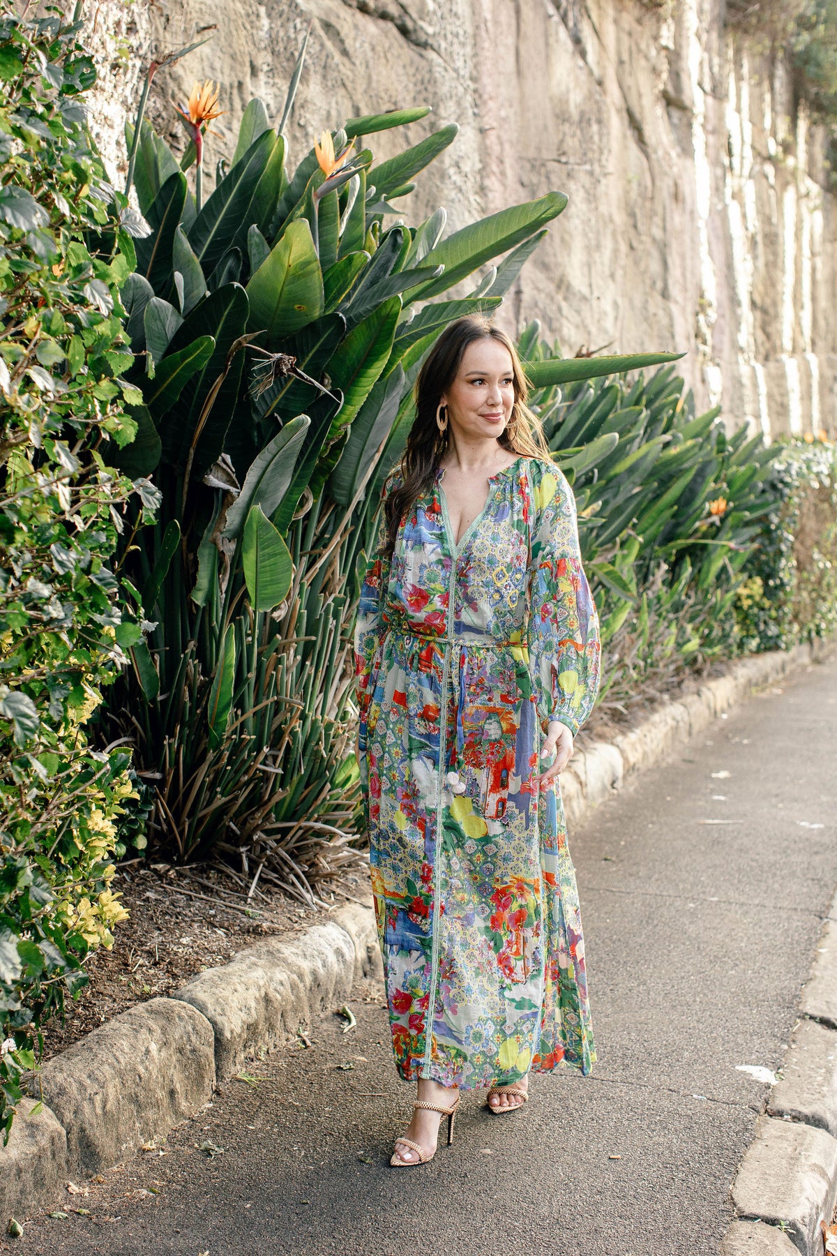 Green Multi Long Dress