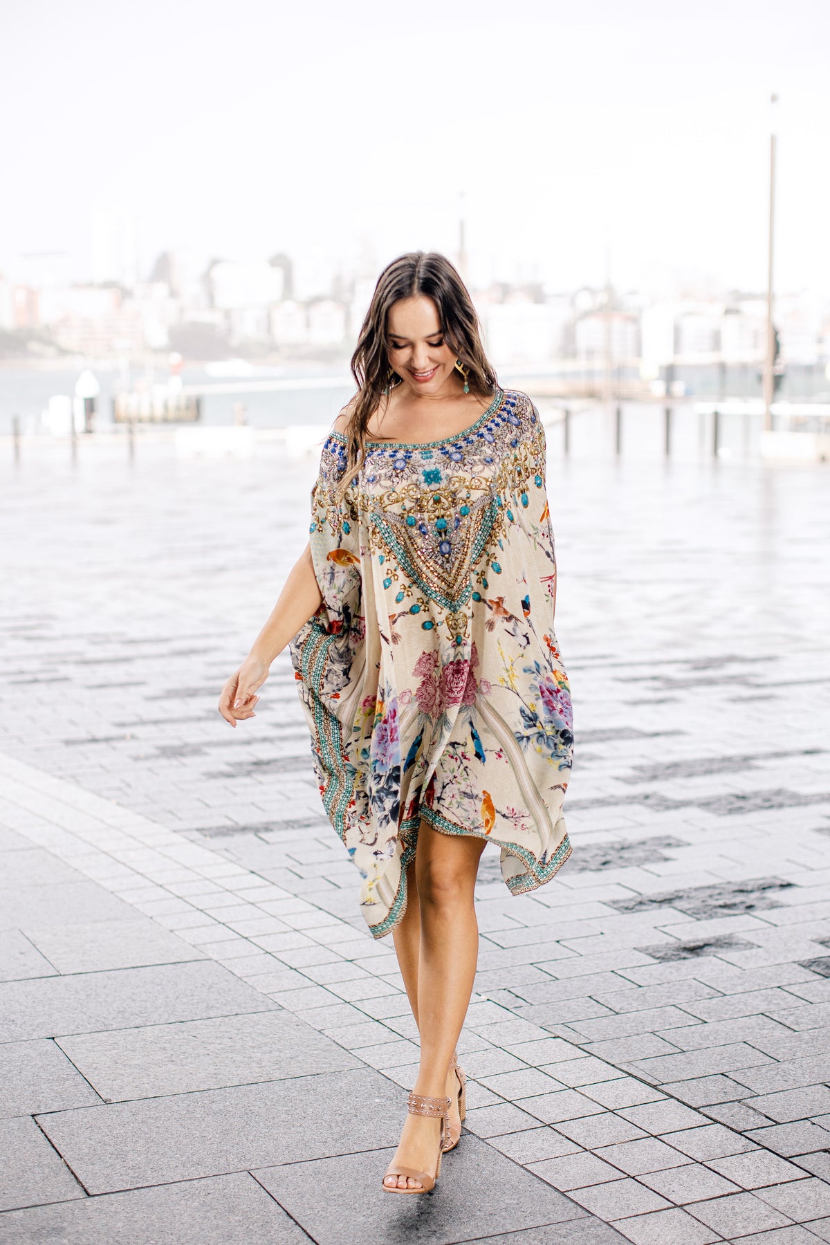 Summer Blossom Short Kaftan