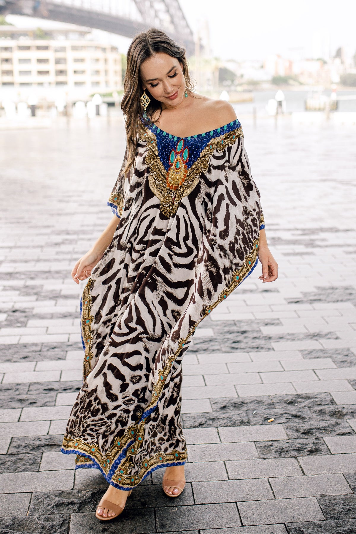 Wild Jewel Blue Long Kaftan