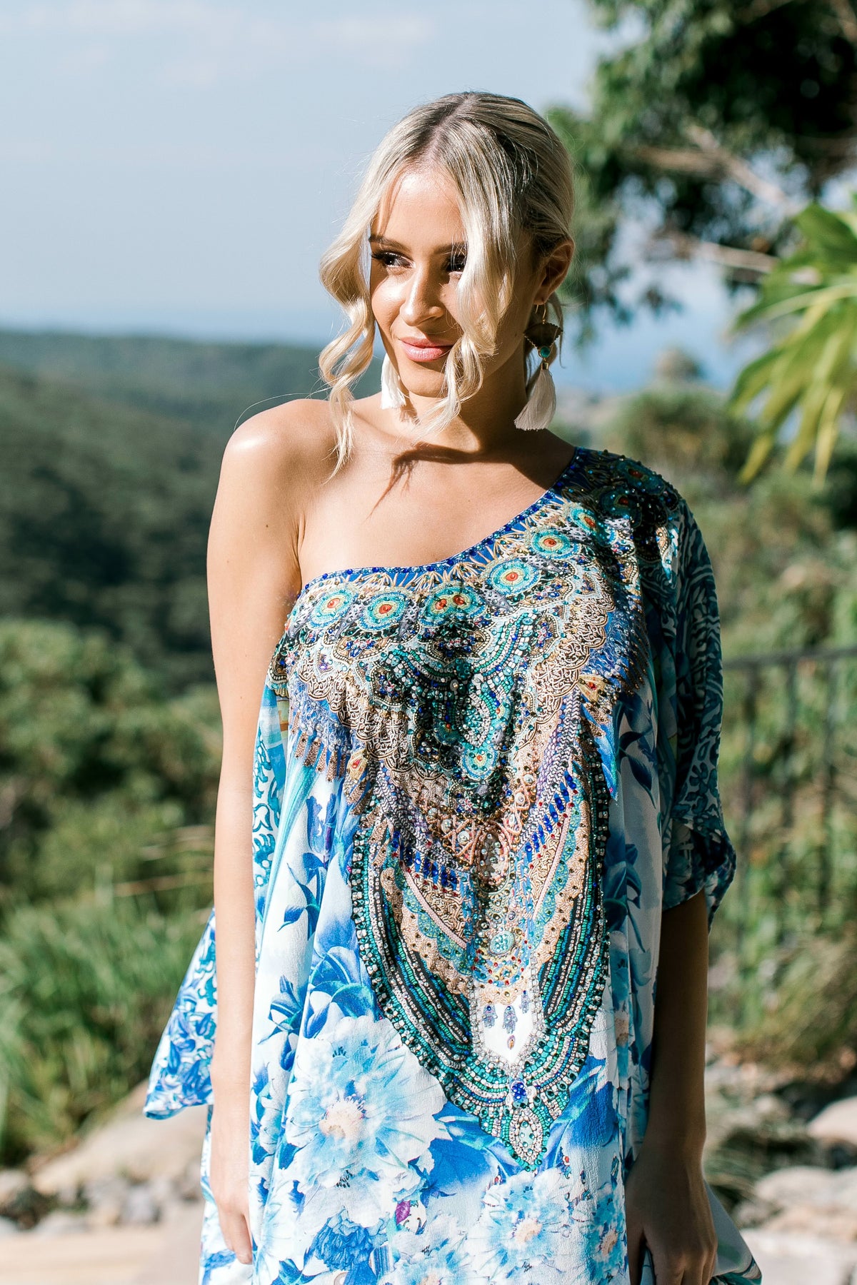 Fiore Blue Short Kaftan