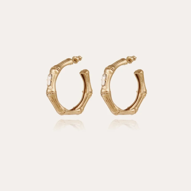 Bamboo Strass small hoops