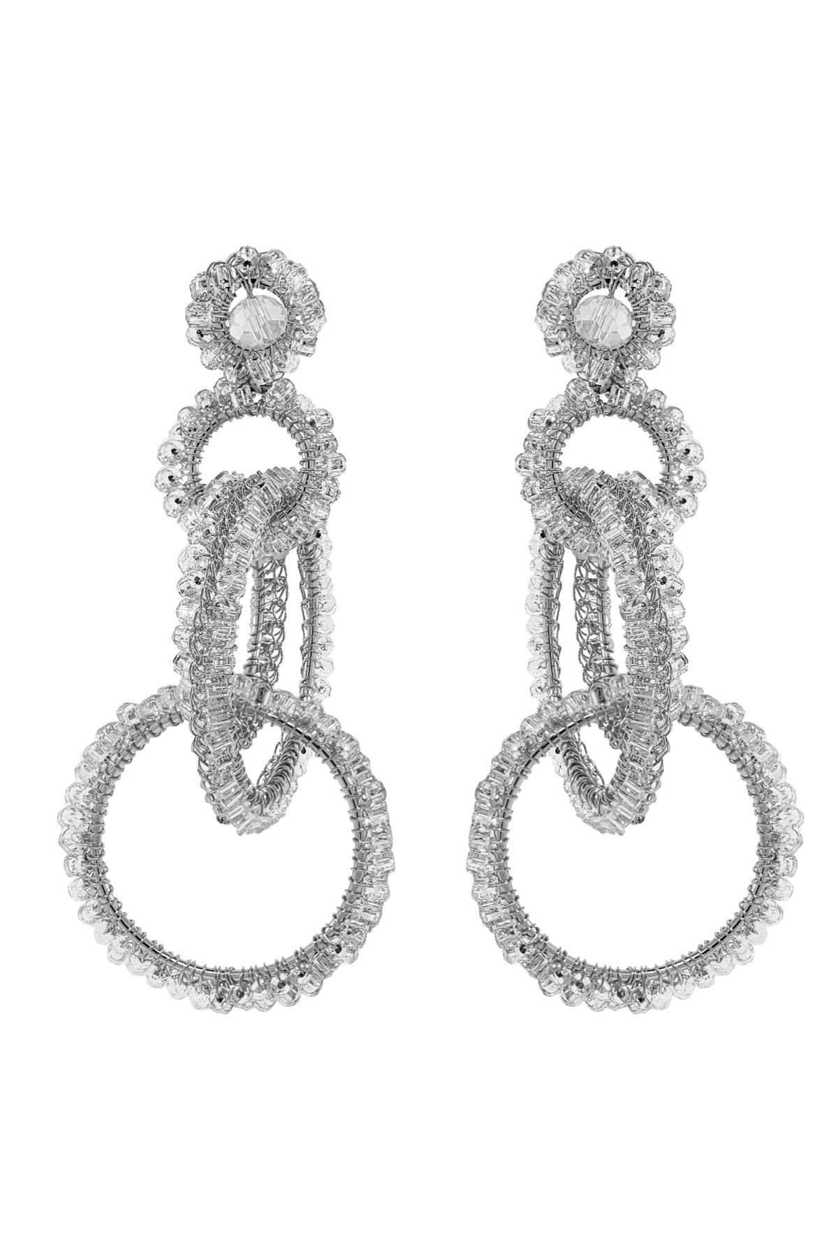 Clear &amp; Silver Grace Handmade Earrings