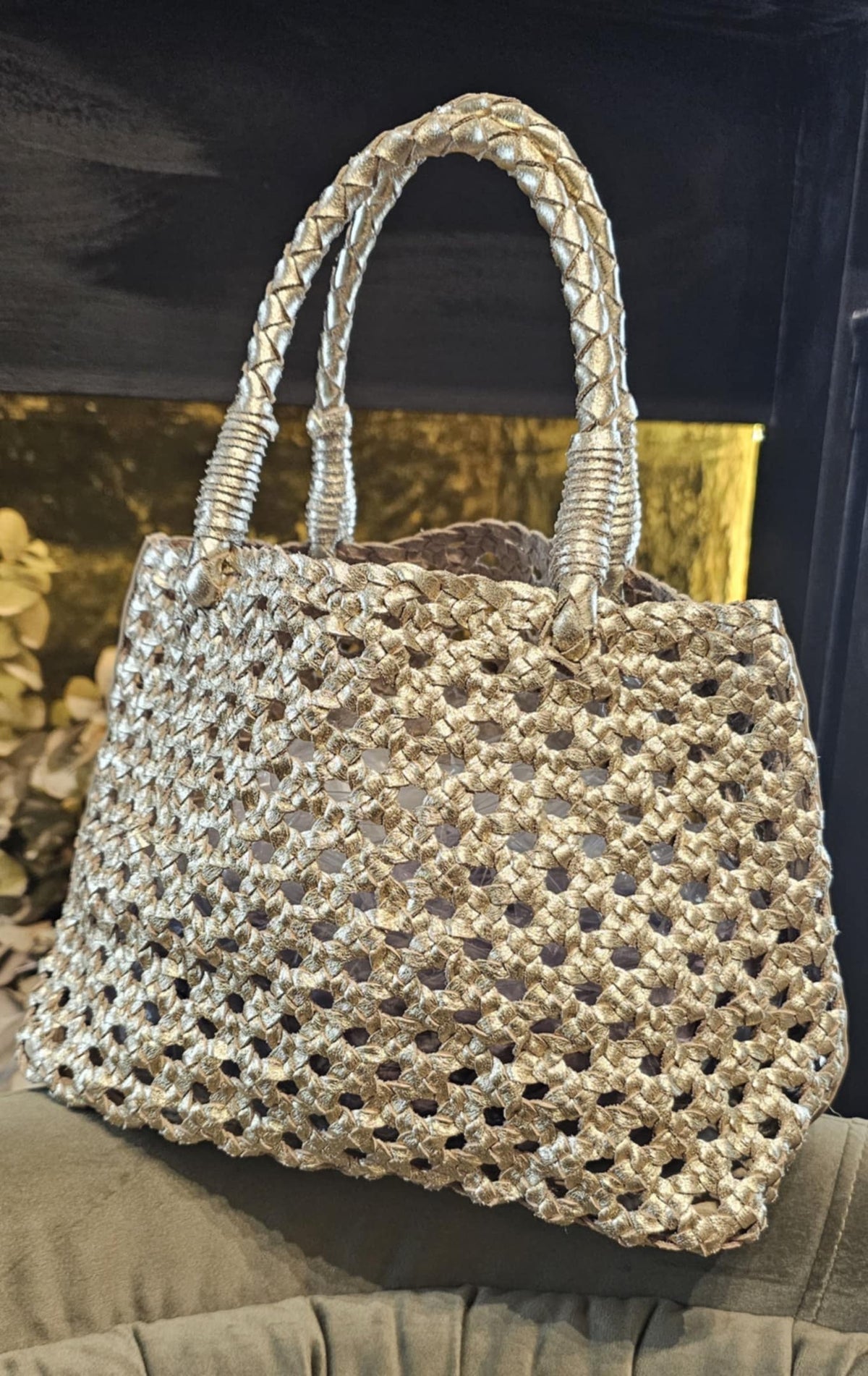 Gold braided bag