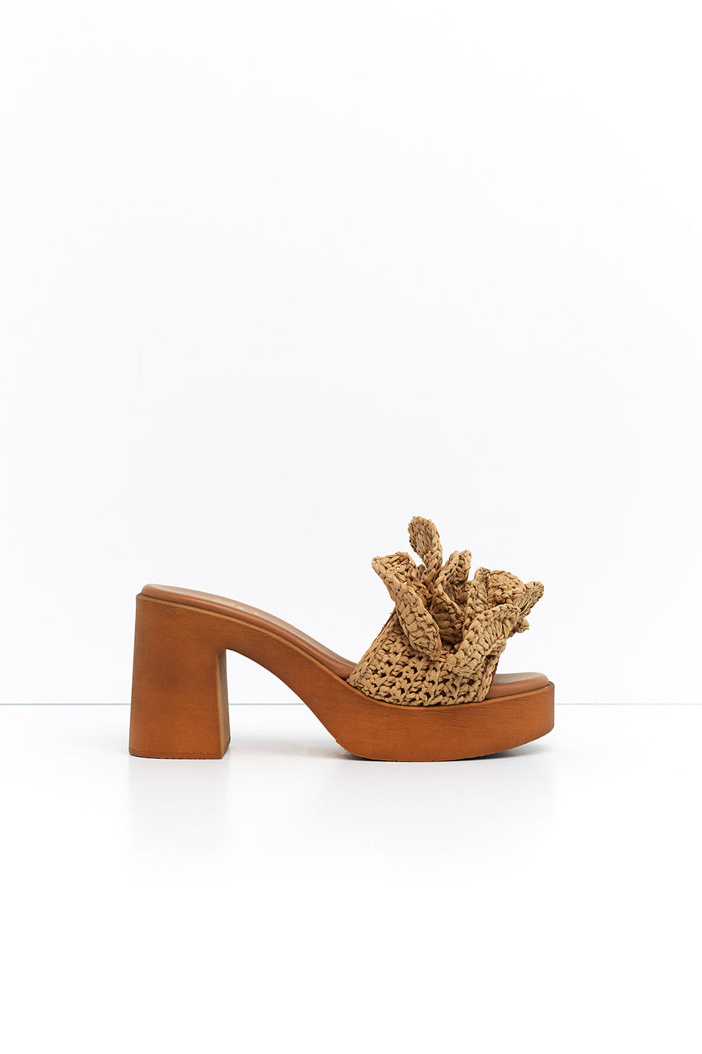 Lulu Platform Raffia Mule Sandal