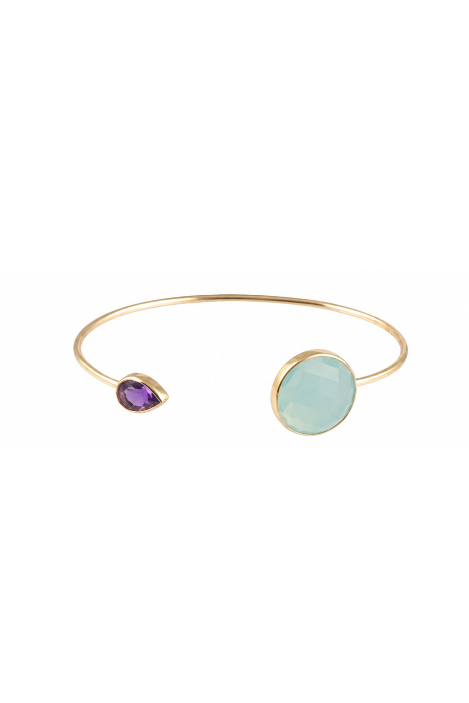 SBA3767 - Sterling Silver Gemstone Bangle