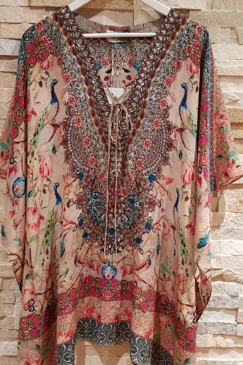 Peacock Garden Long Kaftan